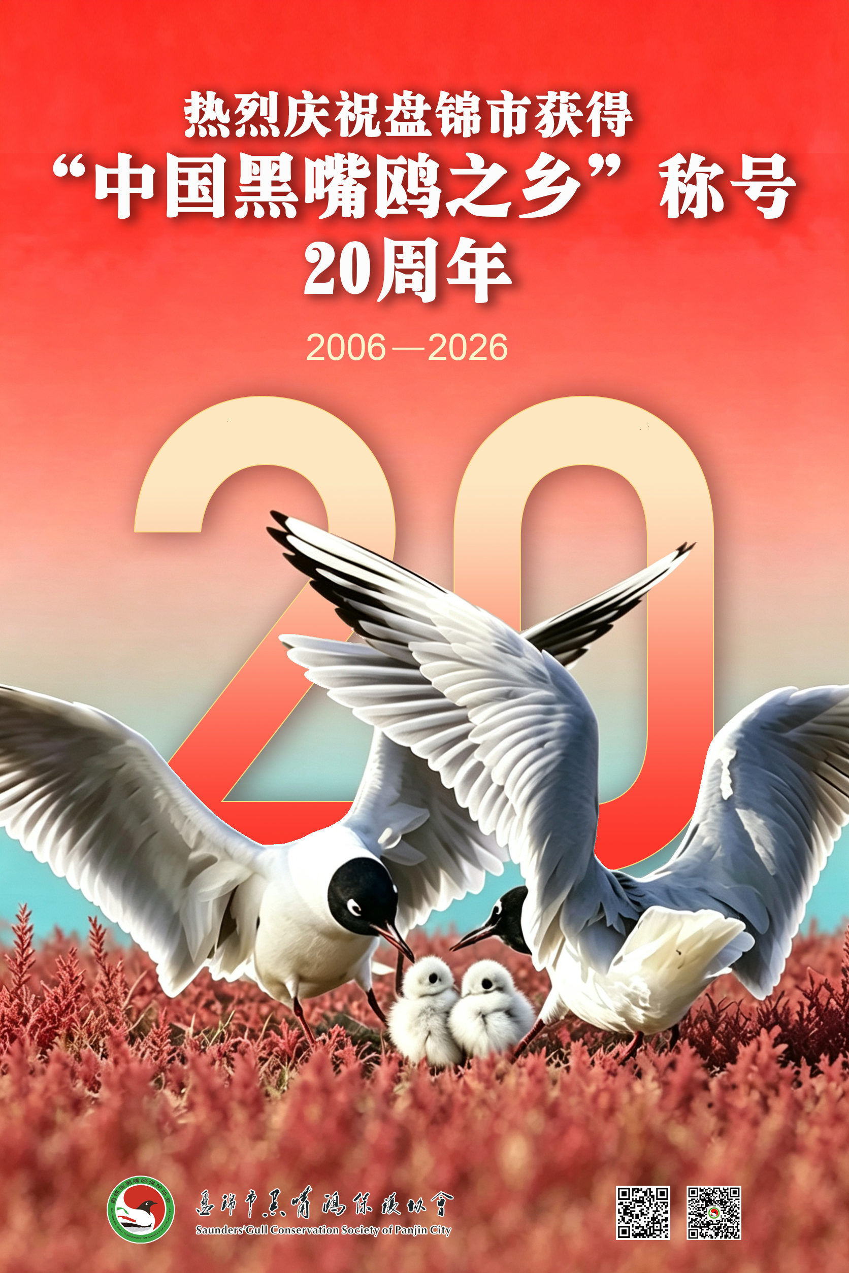 二十载鸥鸣湿地,守初心逐绿前行------热烈庆祝盘锦市荣膺“中国黑嘴鸥之乡”20周年